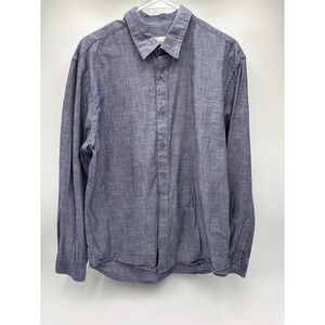 California Shirt Co 1976 Chambray Button Down Shirt Men's Large Blue Long Sleeve